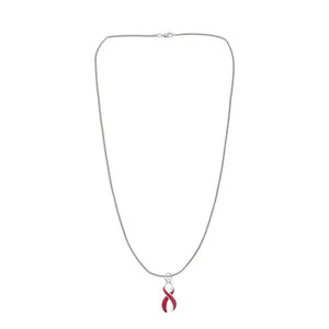 Large Burgundy Ribbon Awareness Necklace - The Awareness Company