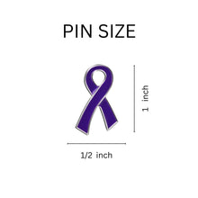 Load image into Gallery viewer, Large Flat Purple Ribbon Pins - The Awareness Company