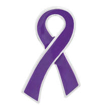 Load image into Gallery viewer, Large Flat Purple Ribbon Pins - The Awareness Company
