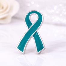 Load image into Gallery viewer, Large Flat Teal Ribbon Pins - The Awareness Company
