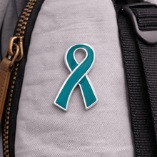 Load image into Gallery viewer, Large Flat Teal Ribbon Pins - The Awareness Company