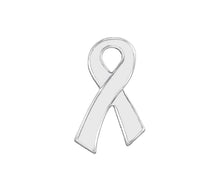 Load image into Gallery viewer, Large Flat White Ribbon Pins - The Awareness Company