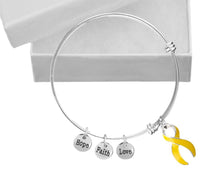 Load image into Gallery viewer, Large Gold Ribbon Awareness Retractable Bracelet - The Awareness Company
