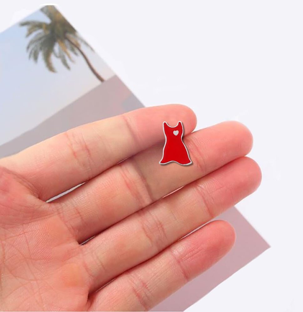 Large Red Dress Shaped Pins Large Red Dress Shaped Pins
