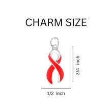 Load image into Gallery viewer, Bulk Red Ribbon HIV/AIDS Awareness Key Chains for Fundraising - The Awareness Company