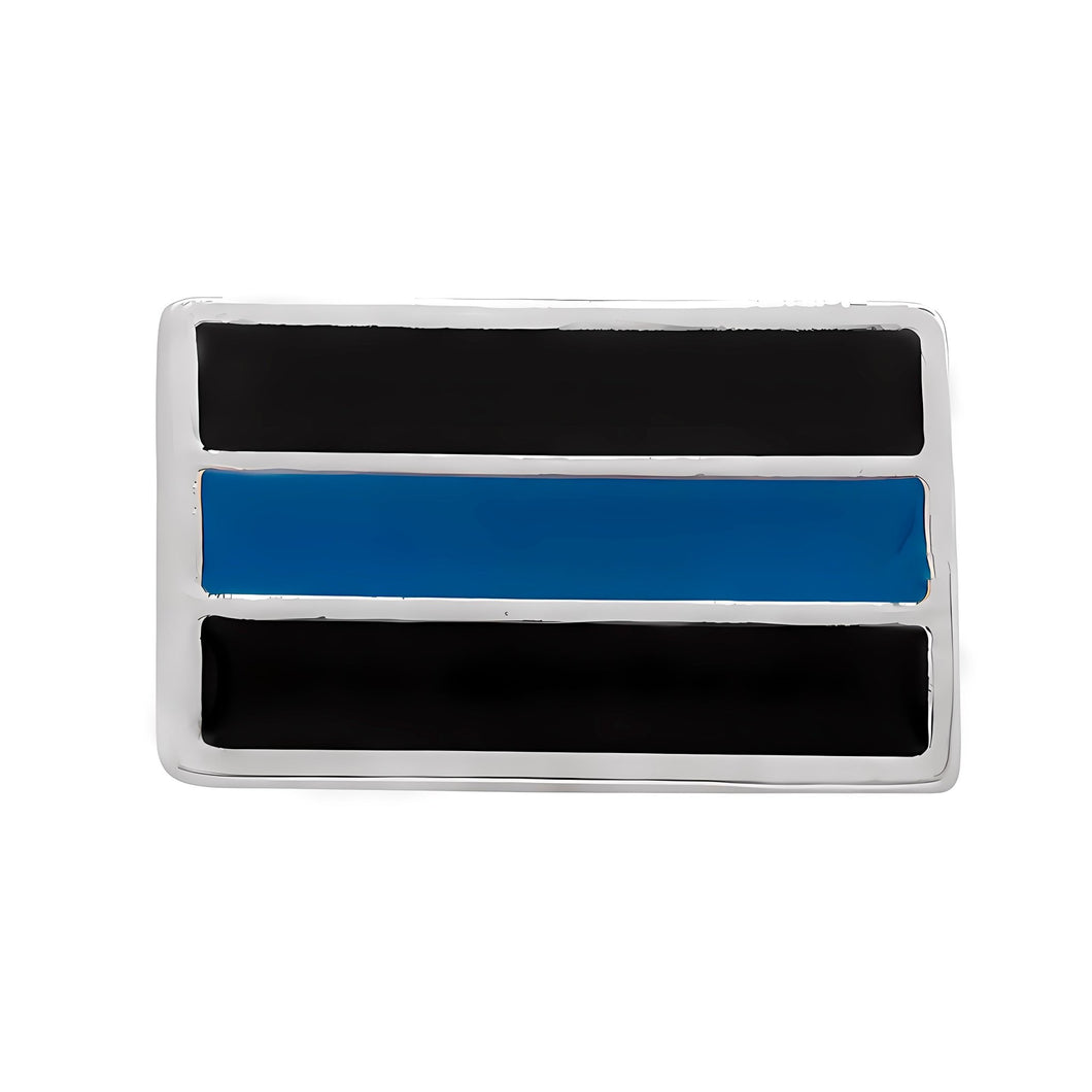 Law Enforcement Police Rectangle Blue Line Pins - The Awareness Company