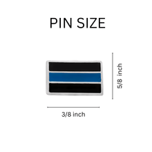 Load image into Gallery viewer, Law Enforcement Police Rectangle Blue Line Pins - The Awareness Company