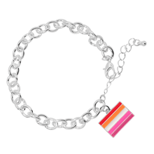 Load image into Gallery viewer, Lesbian Sunset Flag Chunky Charm Bracelets - The Awareness Company