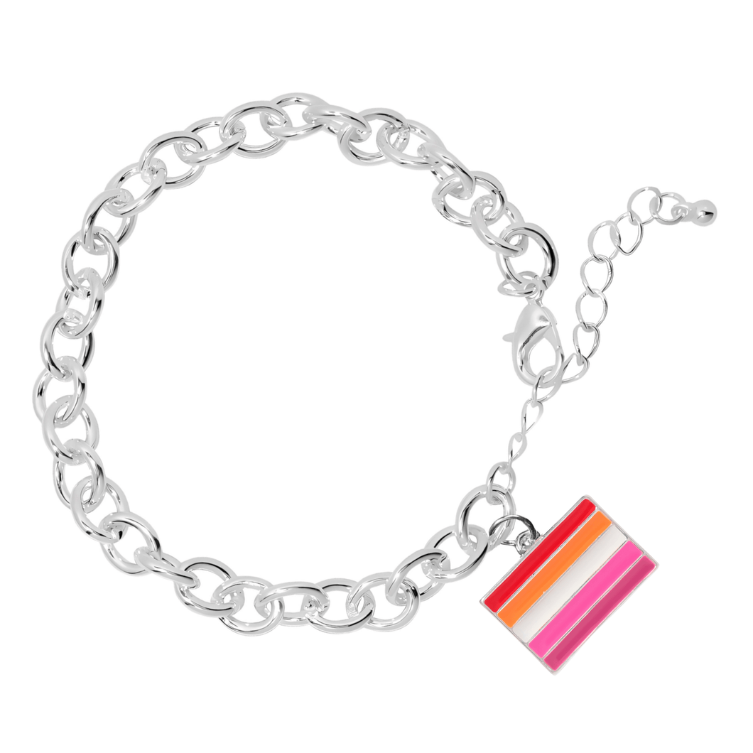 Lesbian Sunset Flag Chunky Charm Bracelets - The Awareness Company