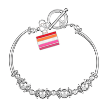 Load image into Gallery viewer, Lesbian Sunset Flag Partial Beaded Bracelets - The Awareness Company