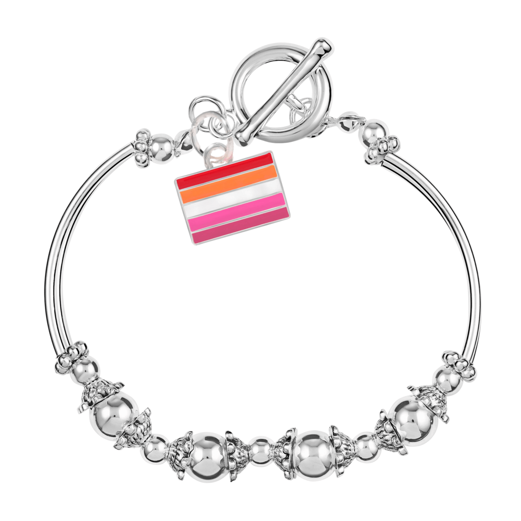 Lesbian Sunset Flag Partial Beaded Bracelets - The Awareness Company