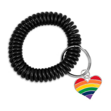Load image into Gallery viewer, LGBTQ Gay Pride Elastic Keychain Bracelets (Pick Your Charm) - The Awareness Company
