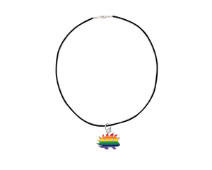 Libertarian Rainbow Porcupine Black Cord Necklaces - The Awareness Company
