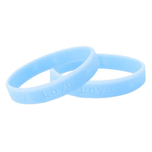 Load image into Gallery viewer, Light Blue Ribbon Silicone Bracelets (Child Size) - The Awareness Company