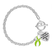 Load image into Gallery viewer, Lime Green Ribbon Make A Difference Rope Bracelets - The Awareness Company