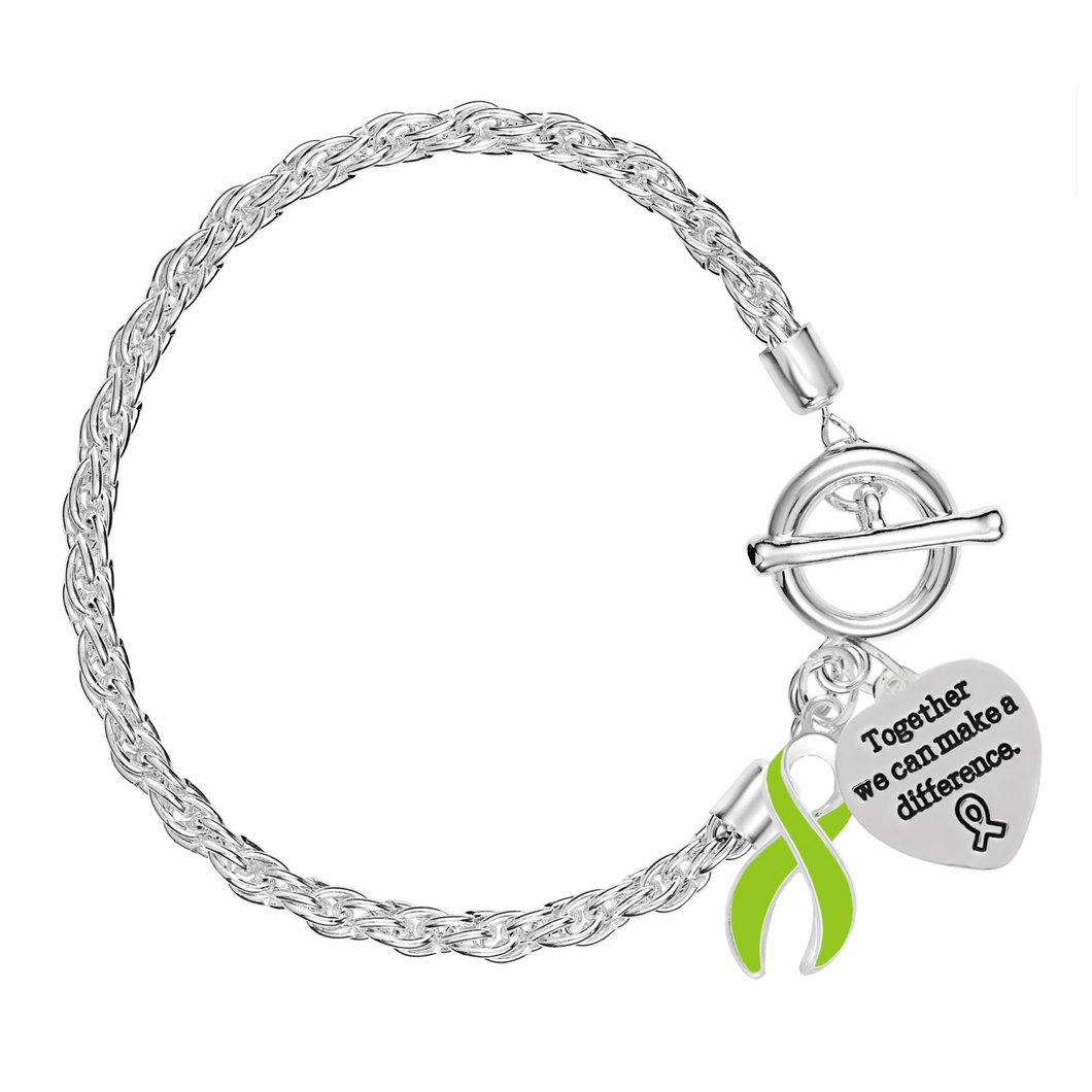 Lime Green Ribbon Make A Difference Rope Bracelets - The Awareness Company