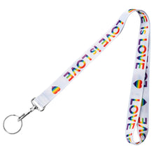 Load image into Gallery viewer, Love is Love Rainbow Heart Lanyards