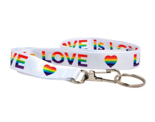 Load image into Gallery viewer, Love is Love Rainbow Heart Lanyards