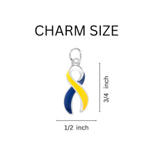 Load image into Gallery viewer, Love You To The Moon Blue &amp; Yellow Ribbon Silver Beaded Bracelets - The Awareness Company