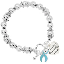 Load image into Gallery viewer, Love You To The Moon Charm Light Blue Ribbon Beaded Bracelets - The Awareness Company