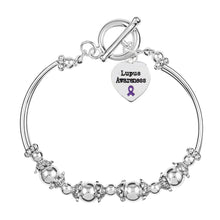 Load image into Gallery viewer, Lupus Awareness Purple Ribbon Partial Beaded Bracelets