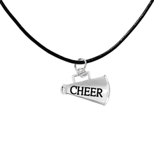 Load image into Gallery viewer, Megaphone Cheerleading Black Cord Necklaces - The Awareness Company