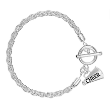 Load image into Gallery viewer, Megaphone Cheerleading Silver Rope Bracelets - The Awareness Company