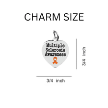 Load image into Gallery viewer, Multiple Sclerosis Awareness Heart Charm Leather Cord Bracelets - The Awareness Company