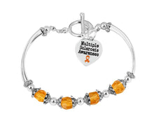 Load image into Gallery viewer, Multiple Sclerosis Awareness Orange Ribbon Partial Beaded Bracelets - The Awareness Company