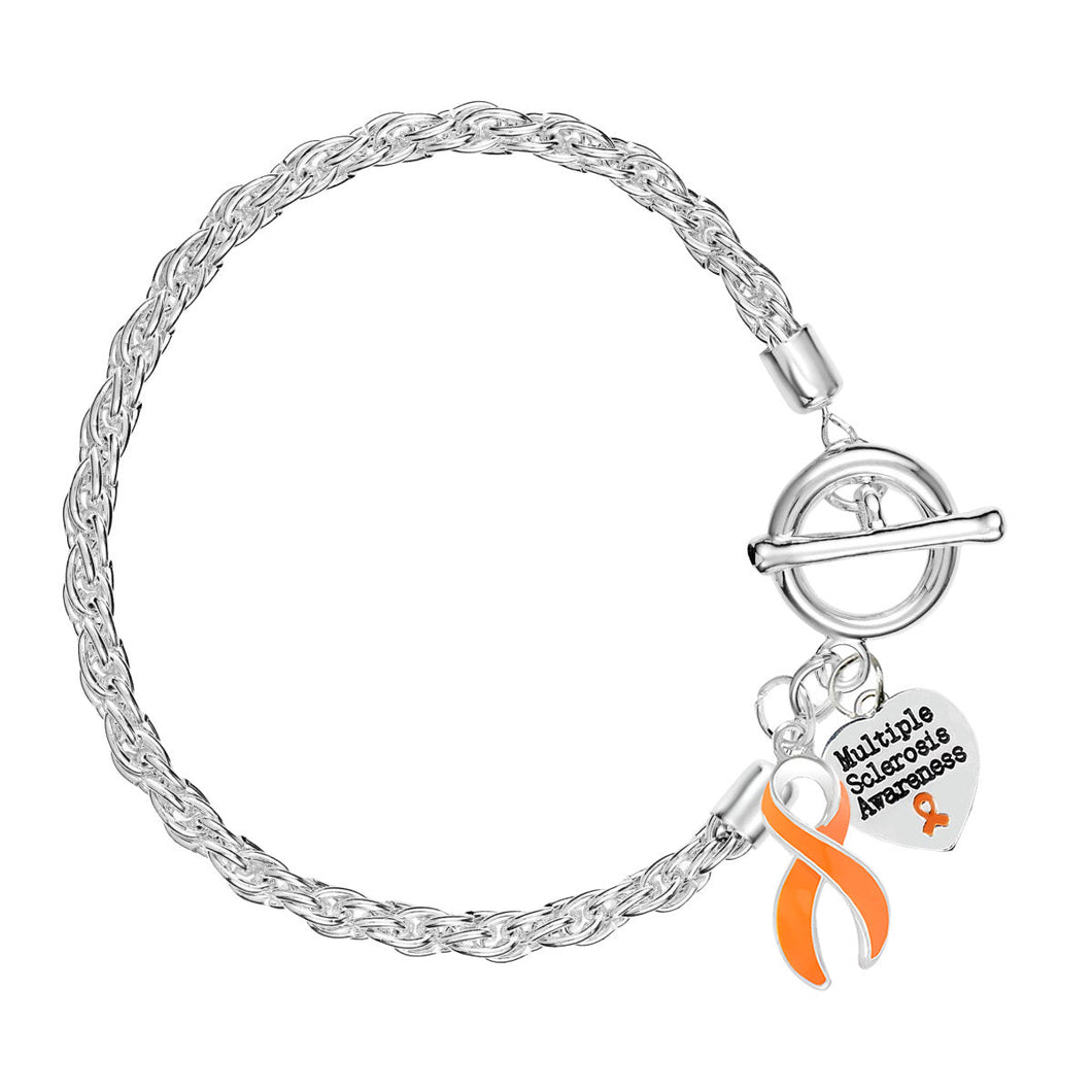 Multiple Sclerosis Awareness Orange Ribbon Rope Bracelets - The Awareness Company