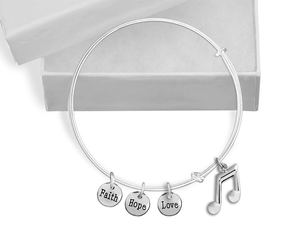 Music Note Retractable Charm Bracelet - The Awareness Company