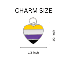 Load image into Gallery viewer, Non - Binary Flag Heart Charms - The Awareness Company