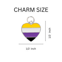 Load image into Gallery viewer, Non - Binary Flag Heart Retractable Charm Bracelets - The Awareness Company