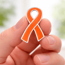 Load image into Gallery viewer, Orange Awareness Ribbon Pins - The Awareness Company