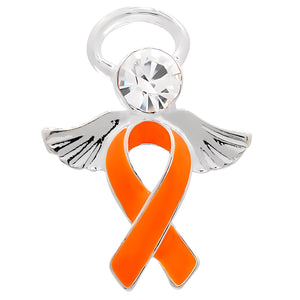 Orange Ribbon Awareness Angel Pins - The Awareness Company