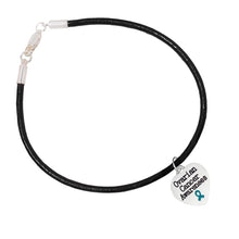 Load image into Gallery viewer, Teal Ribbon Ovarian Cancer Awareness Charm Black Cord Bracelets