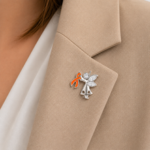 Load image into Gallery viewer, Angel By My Side Orange Ribbon Pins