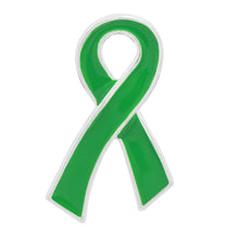 Load image into Gallery viewer, Large Flat Green Ribbon Pins