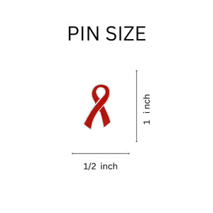 Large Flat Red Ribbon Pins