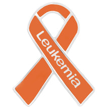 Load image into Gallery viewer, Bulk Leukemia Awareness Ribbon Pins, Orange Leukemia Ribbons - The Awareness Company