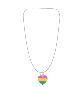 Pansexual Flag Heart Necklaces - The Awareness Company