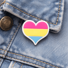 Load image into Gallery viewer, Pansexual Flag Heart Silicone Pins - The Awareness Company
