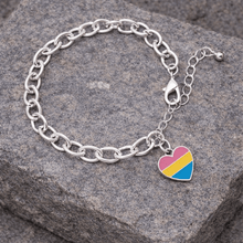 Load image into Gallery viewer, Pansexual LGBTQ Pride Heart Chunky Charm Bracelets - The Awareness Company