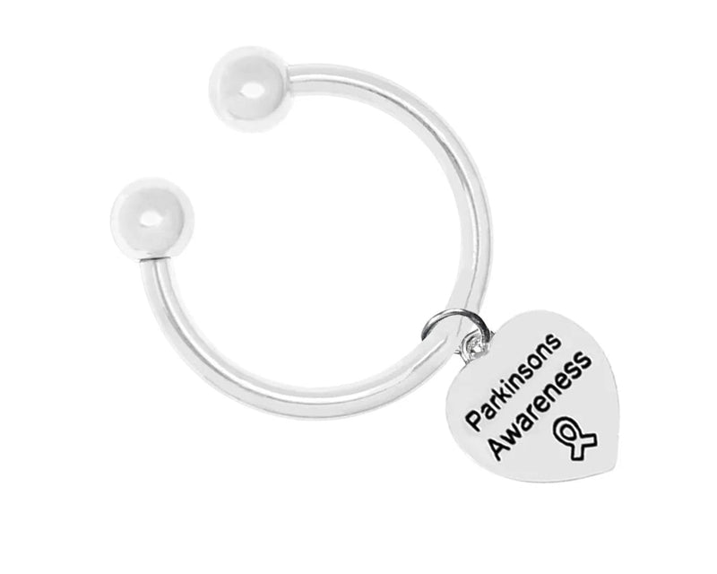 Parkinson's Heart Charm Horseshoe Key Chains - The Awareness Company