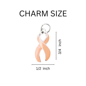 Peach Ribbon Chunky Charm Bracelets - The Awareness Company