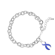 Load image into Gallery viewer, Periwinkle Ribbon Chunky Charm Bracelets - The Awareness Company