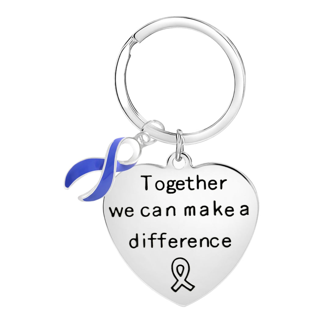 Periwinkle Ribbon Make a Difference Key Chains - The Awareness Company