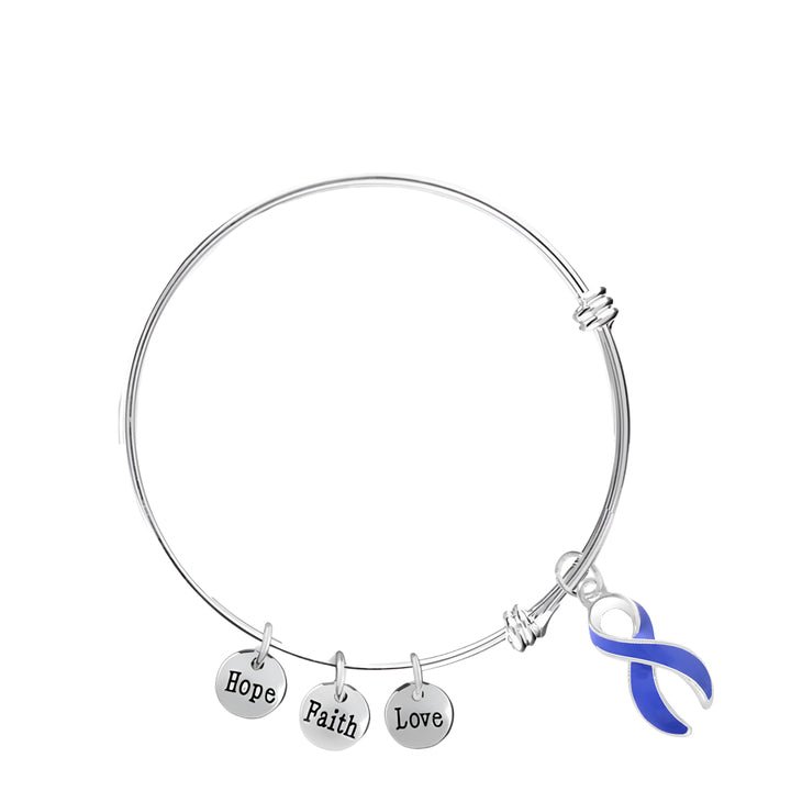 Periwinkle Ribbon Retractable Charm Bracelets - The Awareness Company