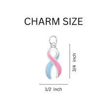 Load image into Gallery viewer, Bulk Pink &amp; Blue Ribbon Black Cord Charm Bracelets - The Awareness Company