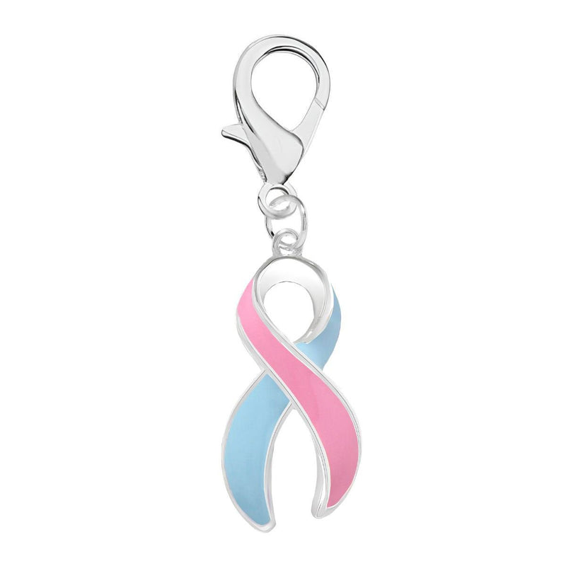 Pink & Blue Ribbon Hanging Charms - The Awareness Company